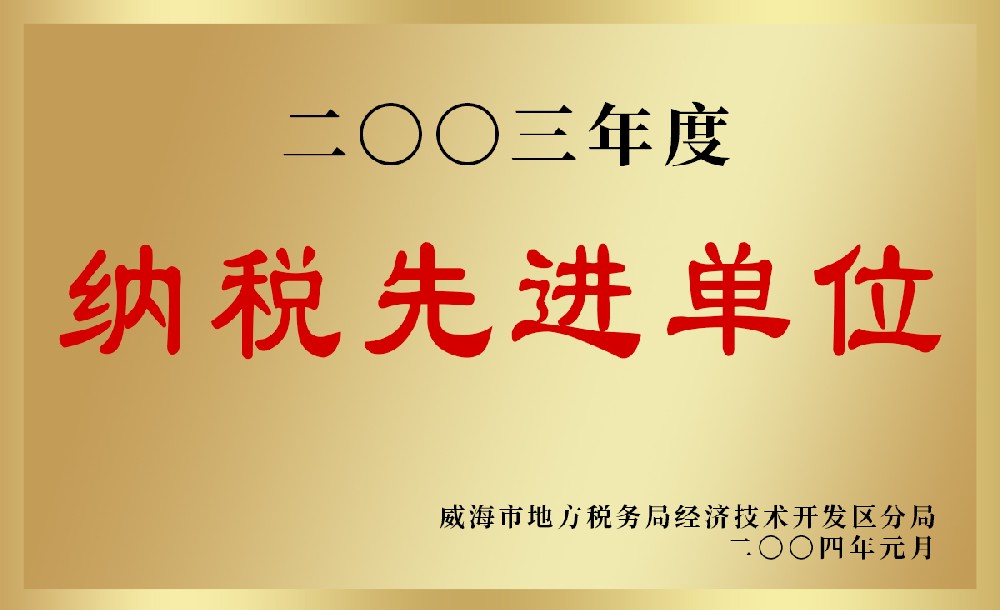 2003年度纳税先进单位